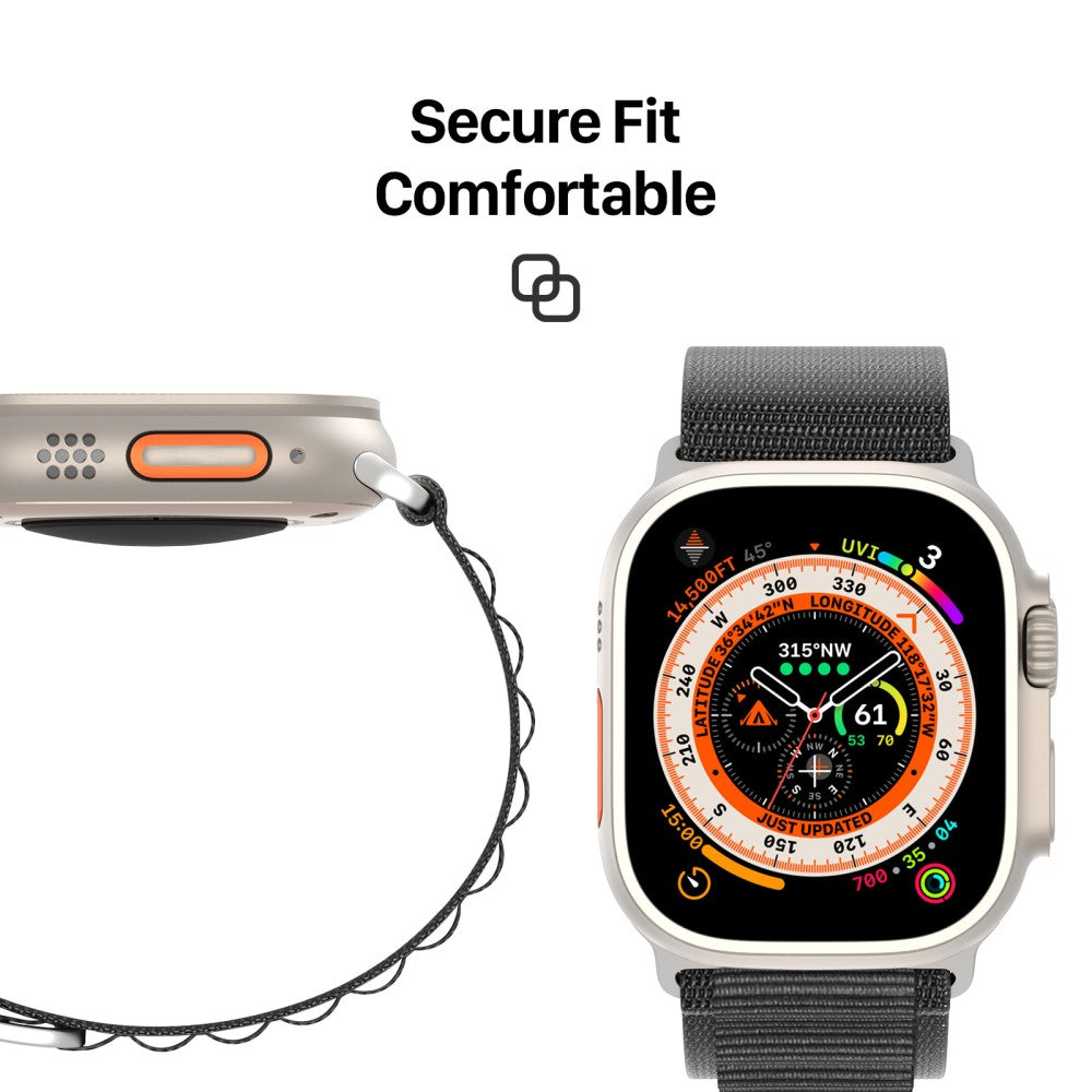 Rigtigt Pænt Metal Og Nylon Universal Rem passer til Apple Smartwatch - Sort#serie_1