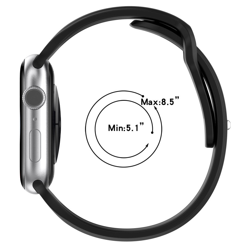 Meget Pænt Silikone Universal Rem passer til Apple Smartwatch - Sort#serie_1