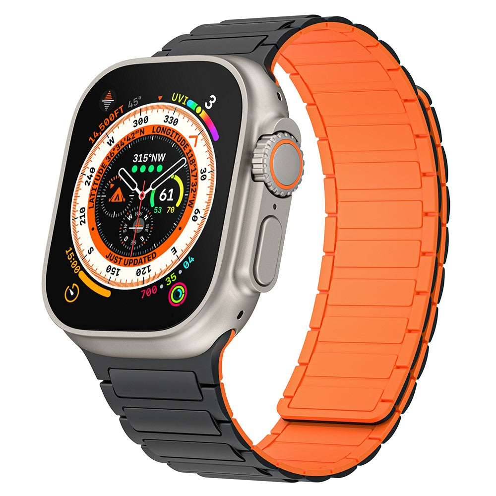 Super Hårdfør Silikone Universal Rem passer til Apple Smartwatch - Orange#serie_2