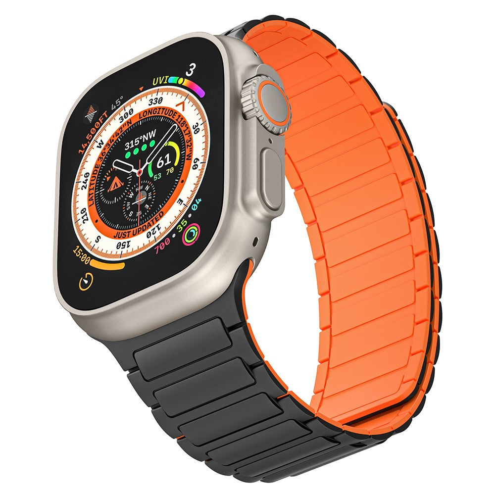 Super Hårdfør Silikone Universal Rem passer til Apple Smartwatch - Orange#serie_2