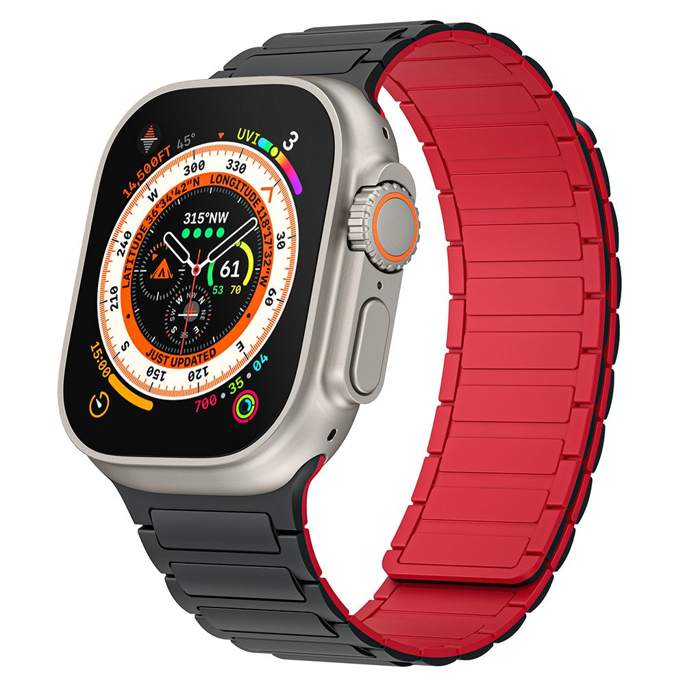 Super Hårdfør Silikone Universal Rem passer til Apple Smartwatch - Rød#serie_3