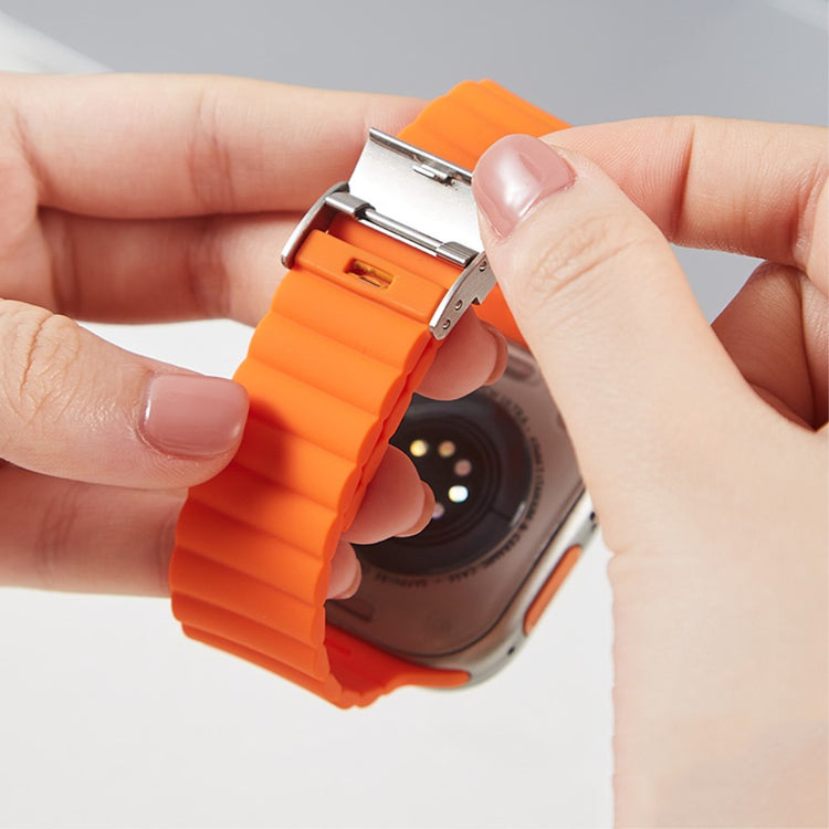 Vildt Sejt Silikone Universal Rem passer til Apple Smartwatch - Orange#serie_1