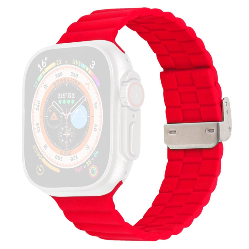 Vildt Sejt Silikone Universal Rem passer til Apple Smartwatch - Rød#serie_10