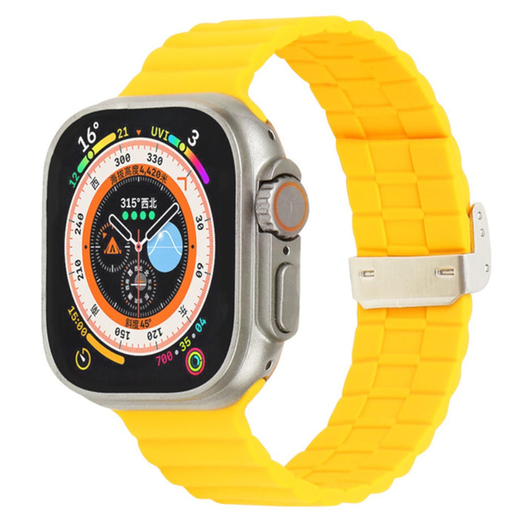 Vildt Sejt Silikone Universal Rem passer til Apple Smartwatch - Gul#serie_9