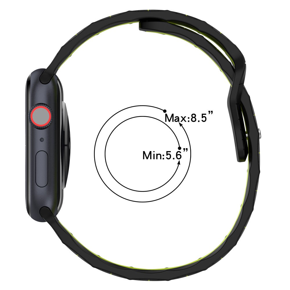 Nydelig Silikone Universal Rem passer til Apple Smartwatch - Sort#serie_9