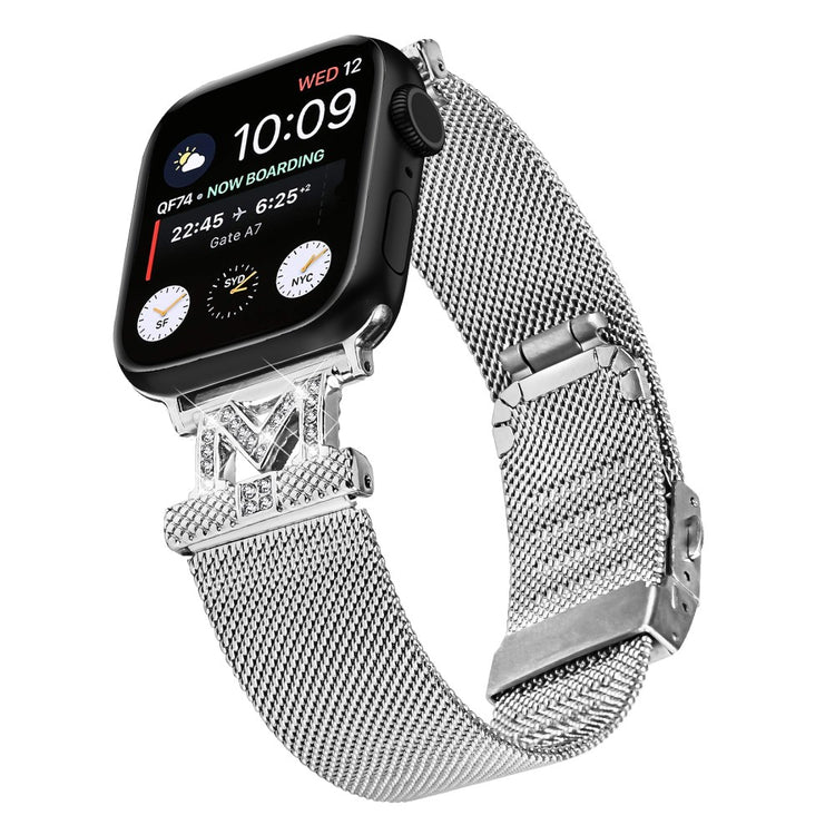 Godt Metal Og Rhinsten Universal Rem passer til Apple Smartwatch - Sølv#serie_025