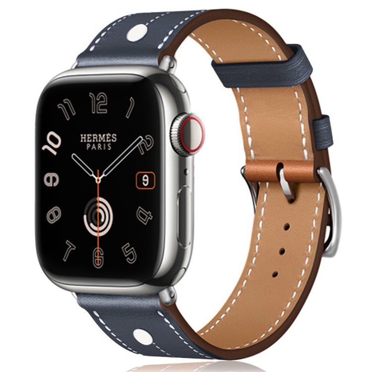 Super Skøn Ægte Læder Universal Rem passer til Apple Smartwatch - Blå#serie_5