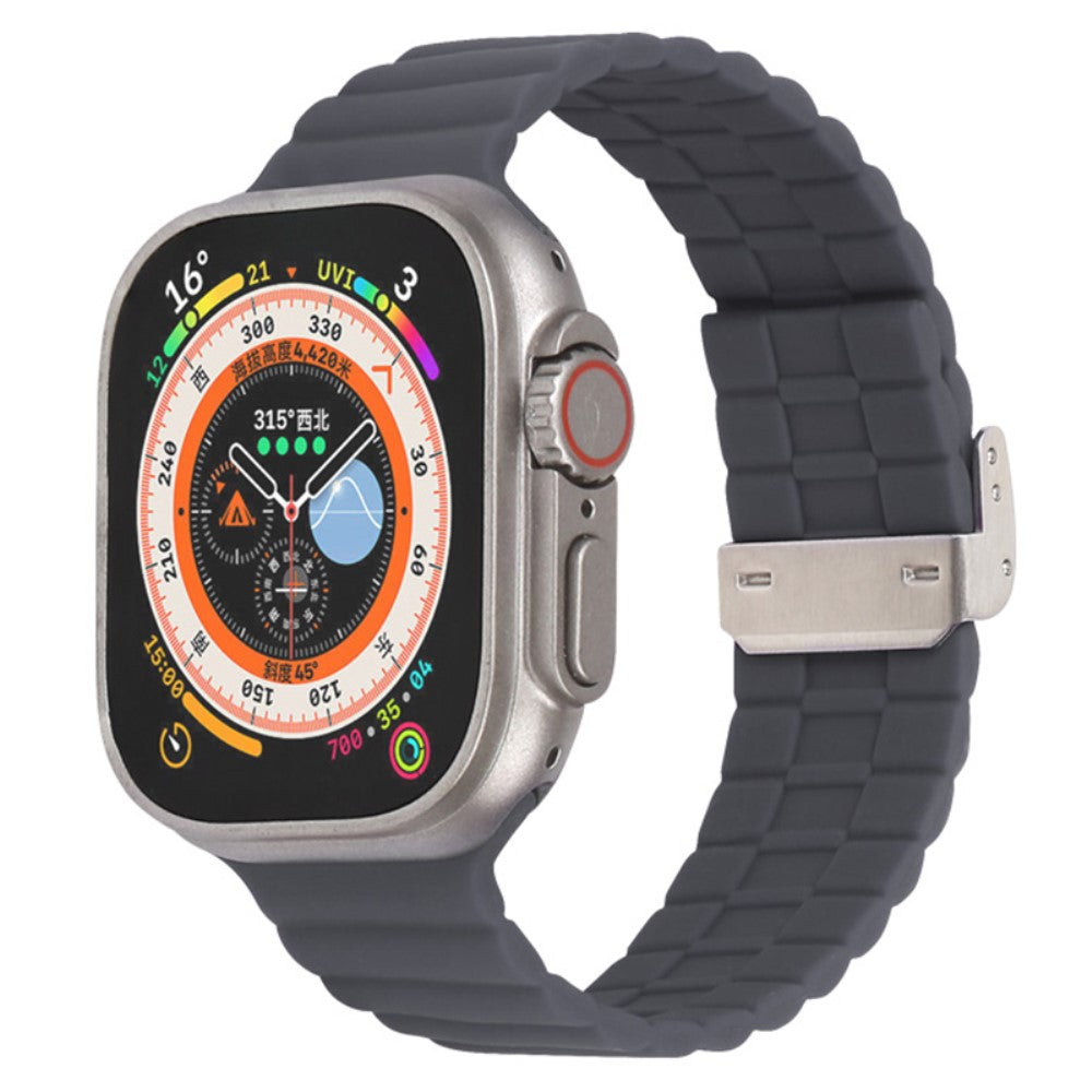 Vildt Fint Silikone Universal Rem passer til Apple Smartwatch - Sølv#serie_2