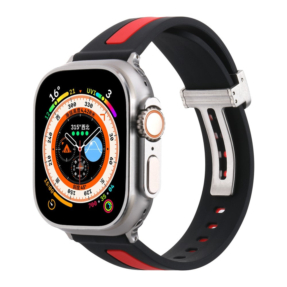 Meget Fed Silikone Universal Rem passer til Apple Smartwatch - Sort#serie_1