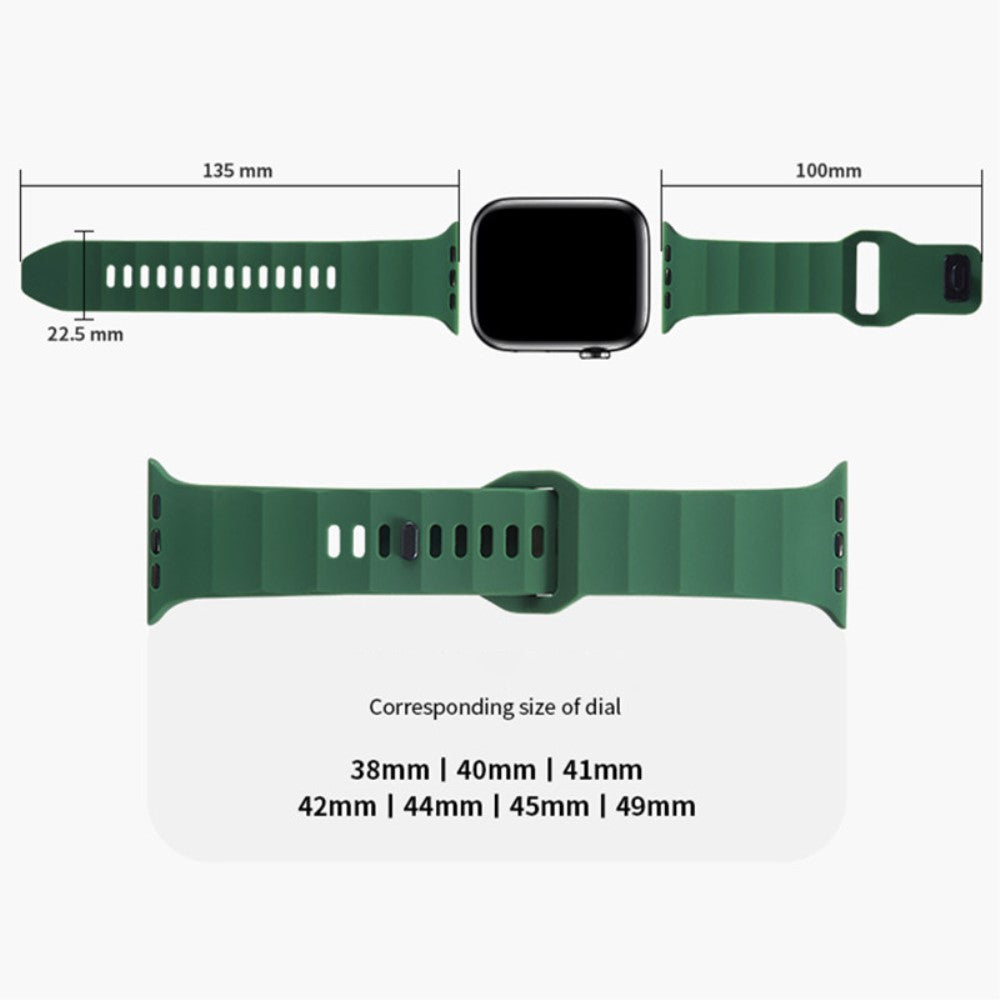 Mega Komfortabel Silikone Universal Rem passer til Apple Smartwatch - Sølv#serie_13