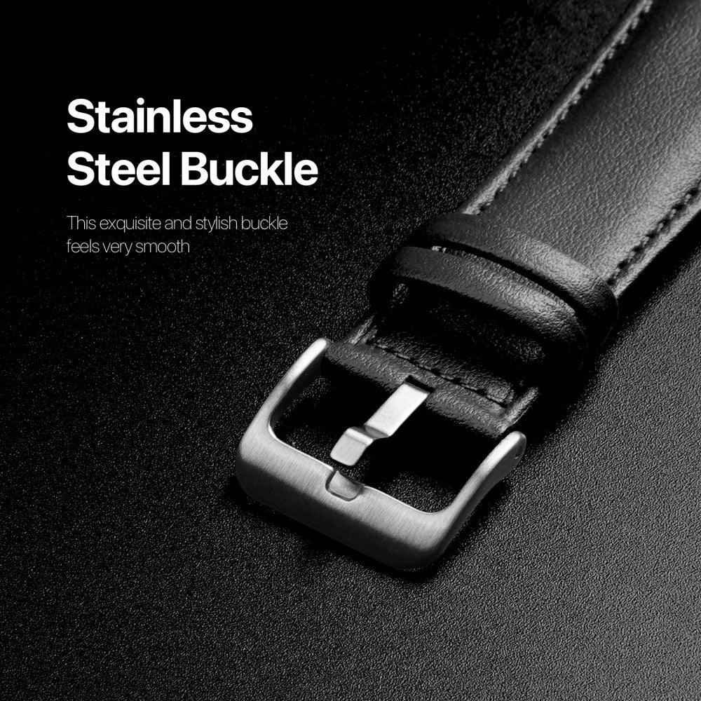 Skøn Metal Og Kunstlæder Universal Rem passer til Apple Smartwatch - Sort#serie_1