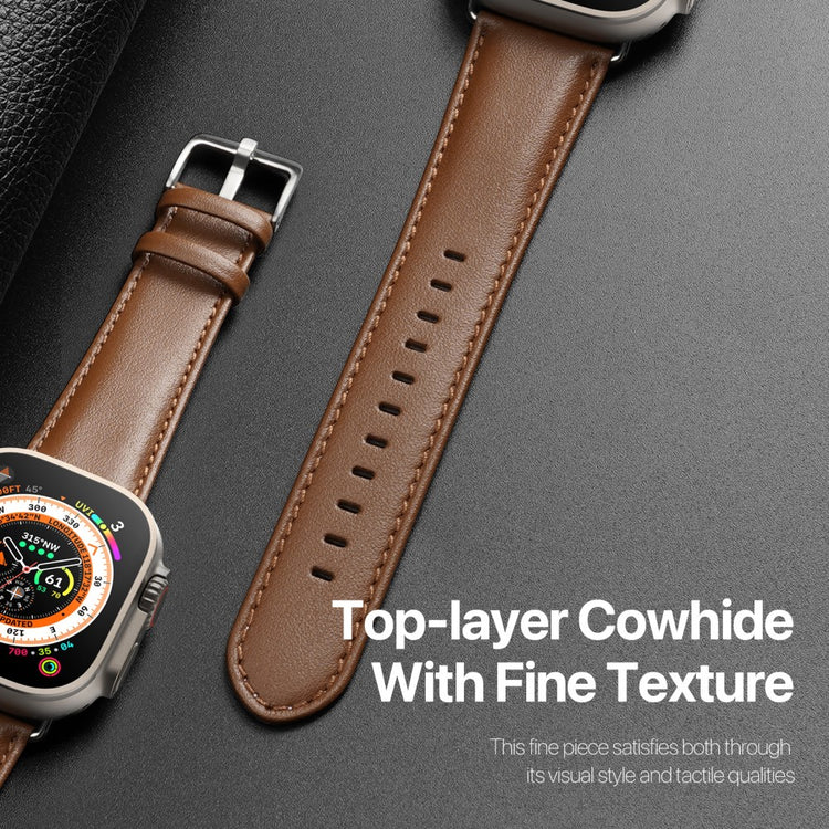 Skøn Metal Og Kunstlæder Universal Rem passer til Apple Smartwatch - Brun#serie_3