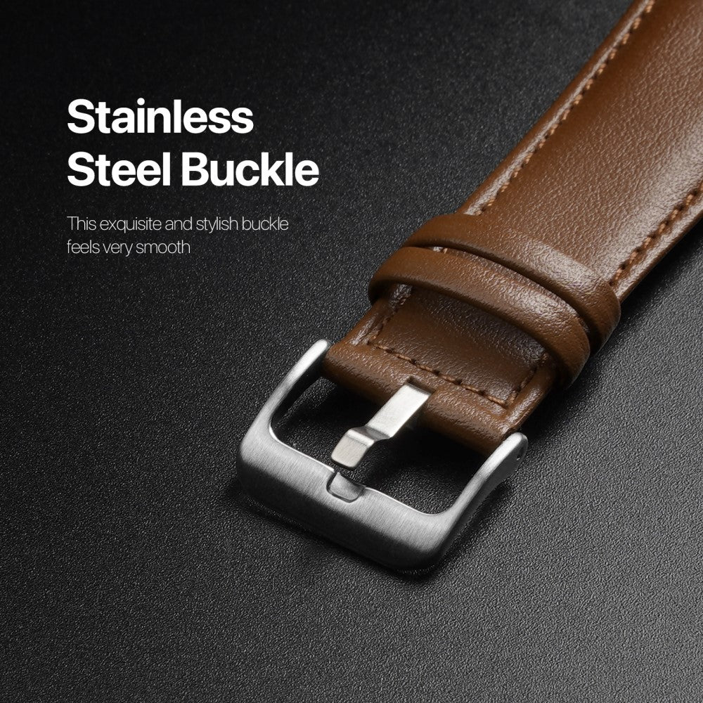 Skøn Metal Og Kunstlæder Universal Rem passer til Apple Smartwatch - Brun#serie_3
