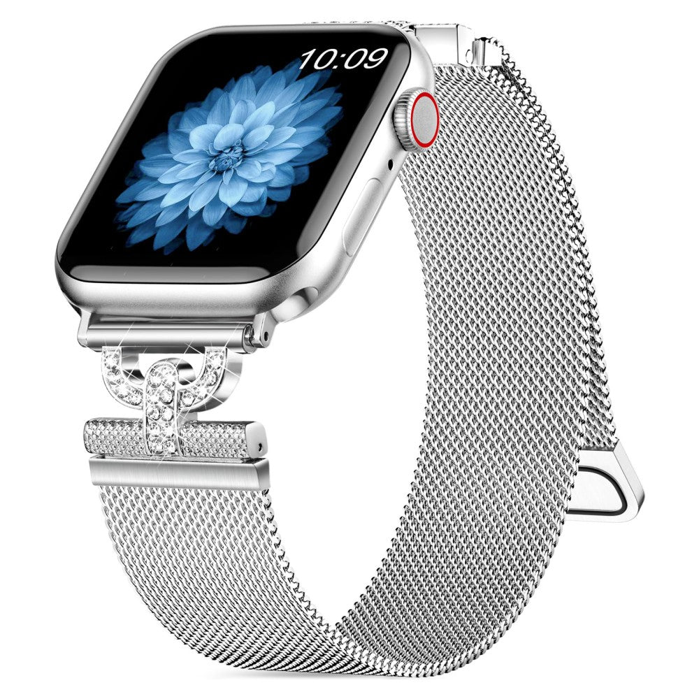 Supercool Metal Og Rhinsten Universal Rem passer til Apple Smartwatch - Sølv#serie_015