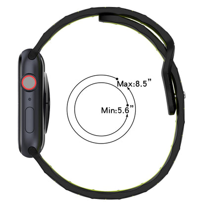 Apple Watch Series 9 41mm football pattern silicone strap - Orange+Black#serie_3