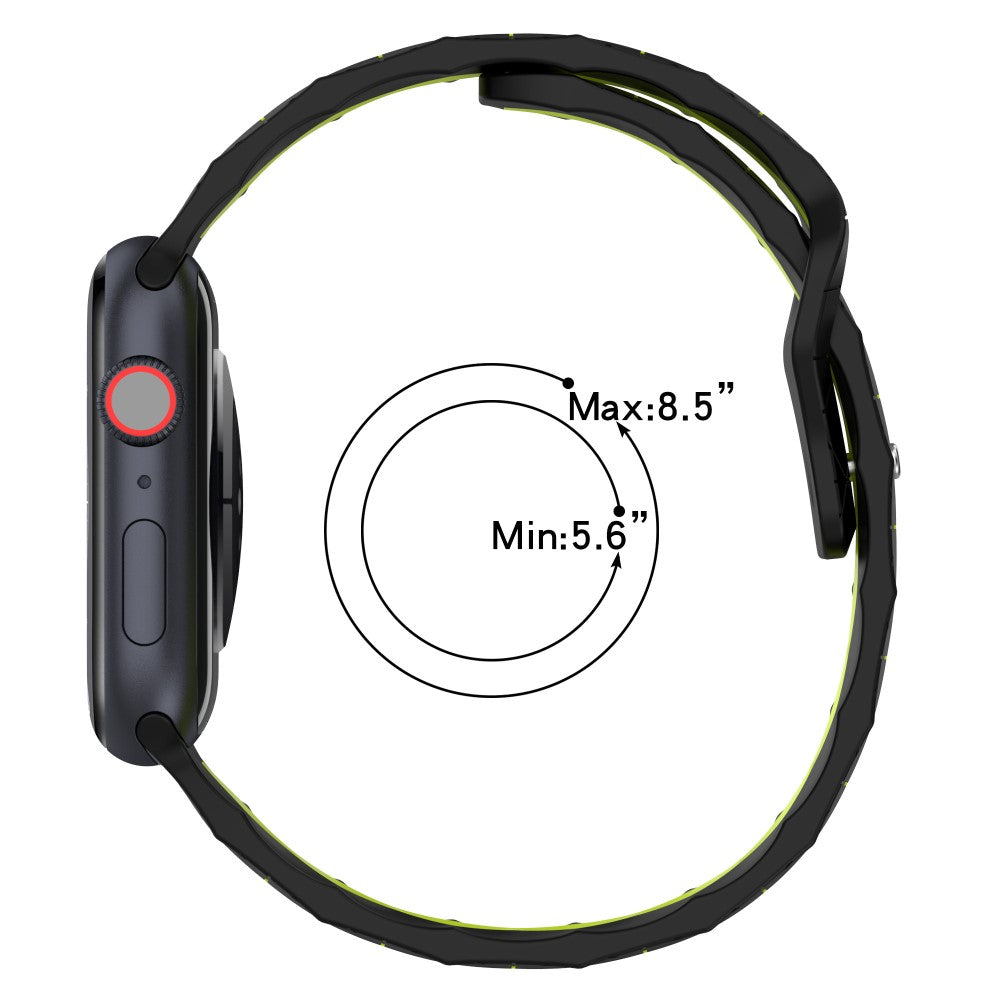 Apple Watch Series 9 41mm football pattern silicone strap - Black+Grey#serie_8