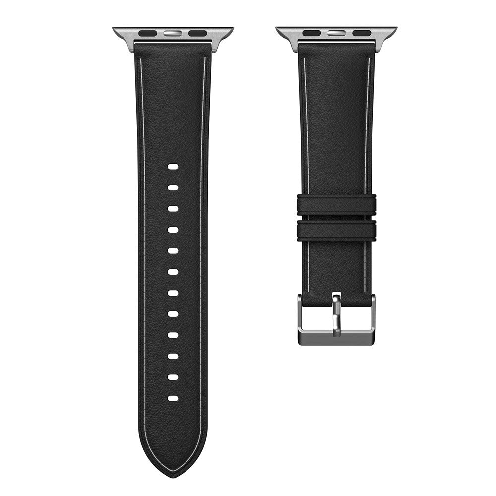 Elegant Metal Og Kunstlæder Universal Rem passer til Apple Smartwatch - Sort#serie_1