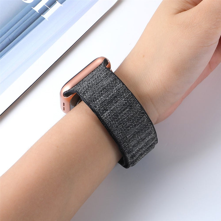 Super Flot Nylon Universal Rem passer til Apple Smartwatch - Sort#serie_1