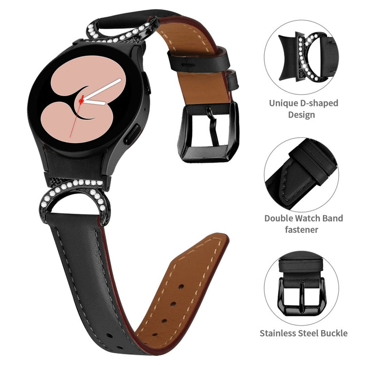 Rigtigt Nydelig Kunstlæder Universal Rem passer til Samsung Smartwatch - Sort#serie_3