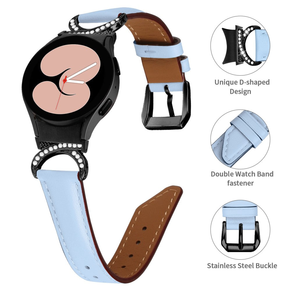 Rigtigt Nydelig Kunstlæder Universal Rem passer til Samsung Smartwatch - Blå#serie_4