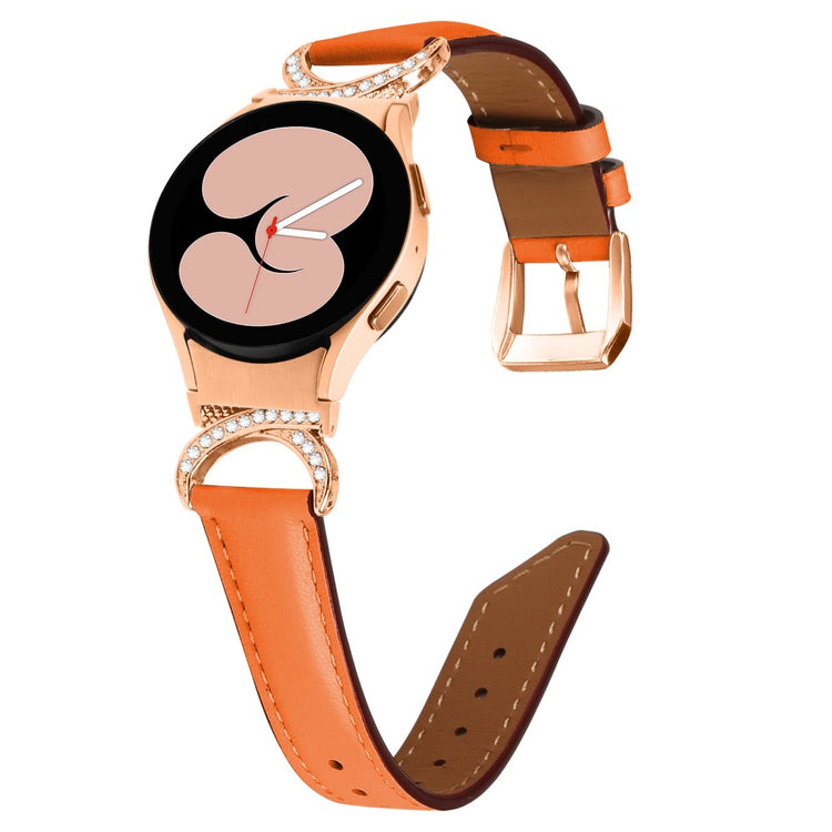 Super Skøn Kunstlæder Universal Rem passer til Samsung Smartwatch - Orange#serie_1