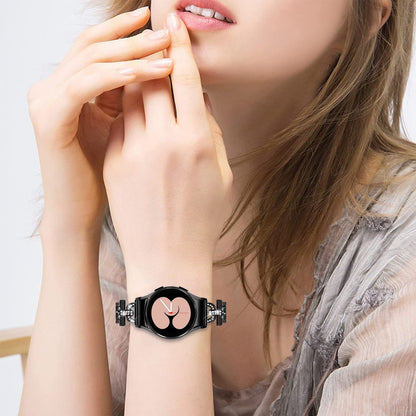 Smuk Metal Og Rhinsten Universal Rem passer til Samsung Smartwatch - Sort#serie_2