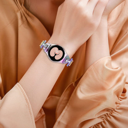 Smuk Metal Og Rhinsten Universal Rem passer til Samsung Smartwatch - Flerfarvet#serie_4