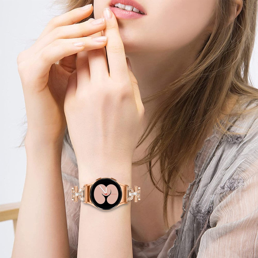 Smuk Metal Og Rhinsten Universal Rem passer til Samsung Smartwatch - Pink#serie_5