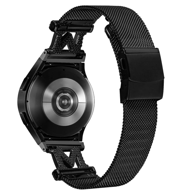 Flot Metal Og Rhinsten Universal Rem passer til Smartwatch - Sort#serie_033