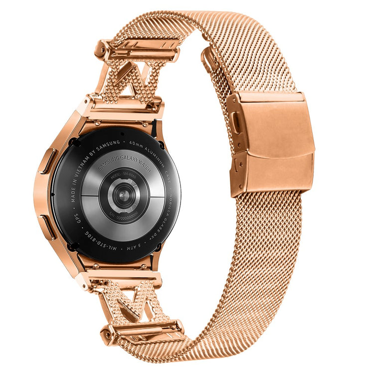 Stilren Metal Og Rhinsten Universal Rem passer til Samsung Smartwatch - Pink#serie_2