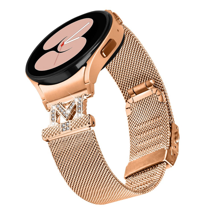 Stilren Metal Og Rhinsten Universal Rem passer til Samsung Smartwatch - Pink#serie_2