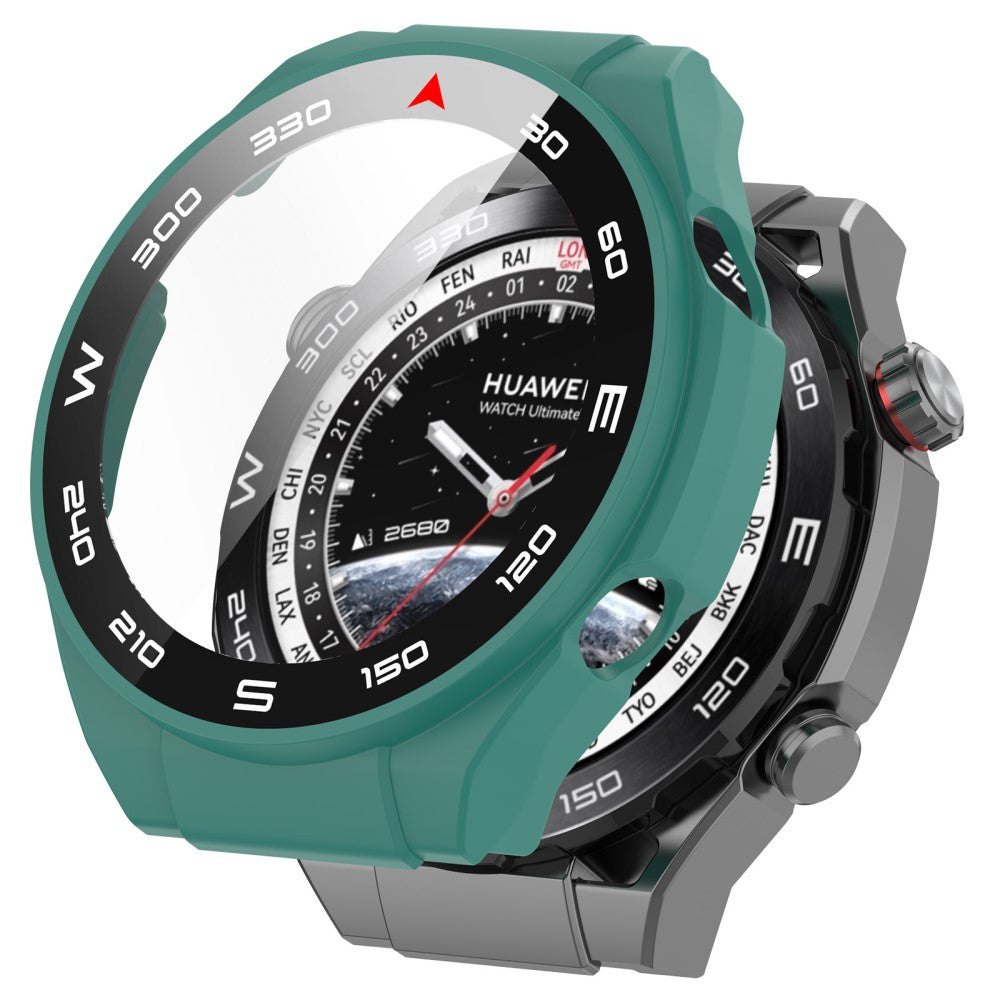 Vildt Godt Cover med Skærmbeskytter i Plastik og Hærdet Glas passer til Huawei Watch Ultimate - Grøn#serie_2