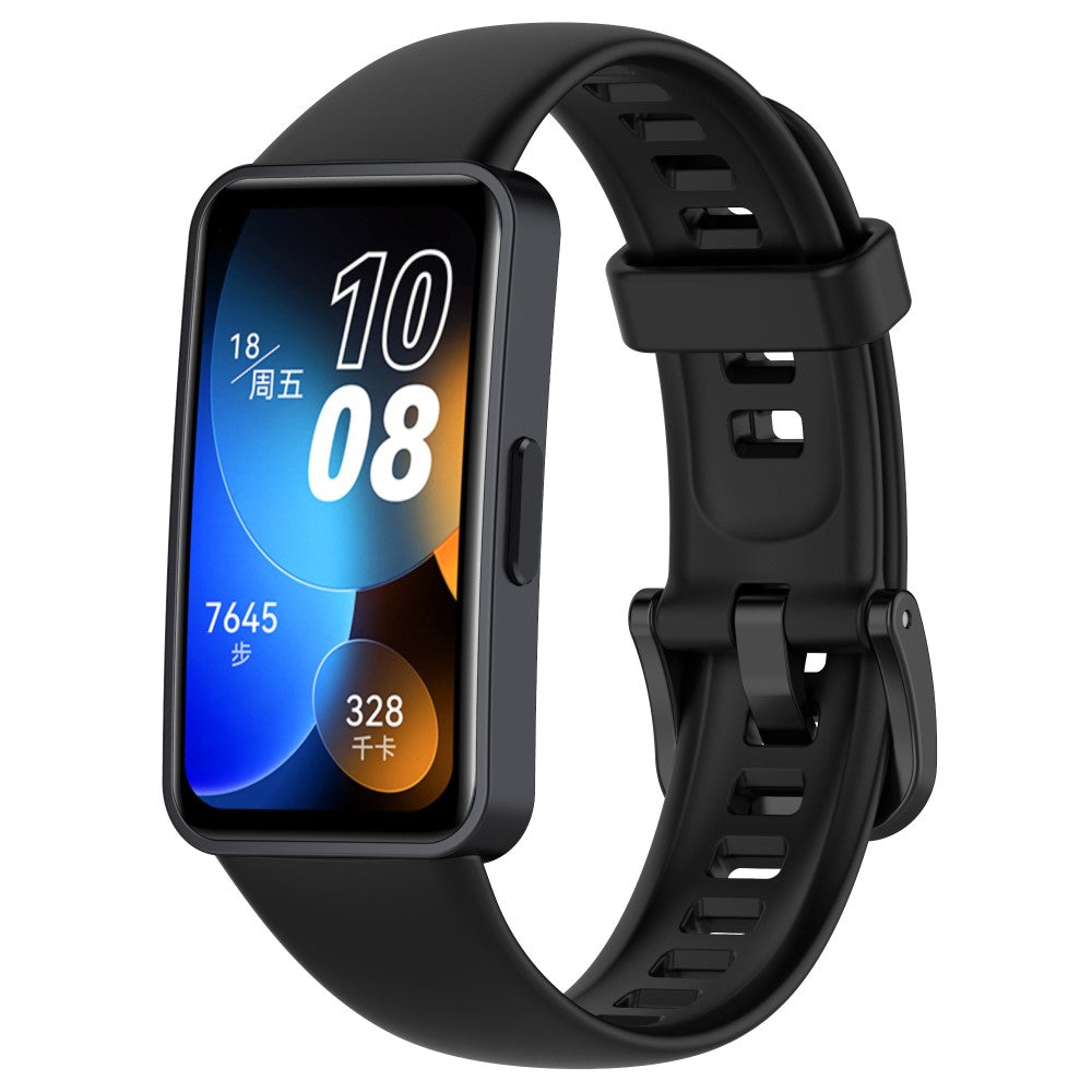 Vildt Elegant Silikone Rem passer til Huawei Band 8 - Sort#serie_8