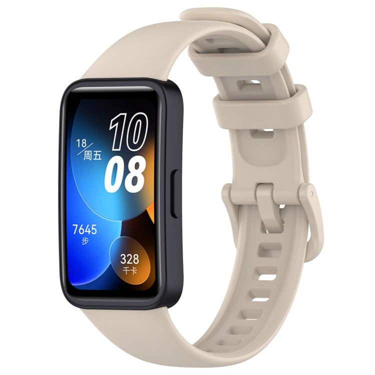 Mega Holdbart Silikone Rem passer til Huawei Band 8 - Hvid#serie_13