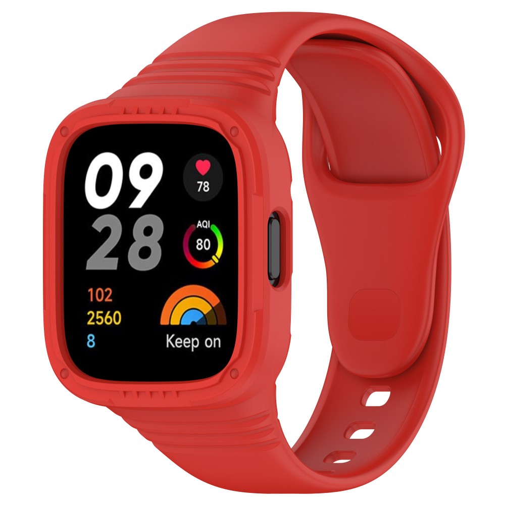 Vildt Elegant Silikone Rem passer til Xiaomi Redmi Watch 3 - Rød#serie_5