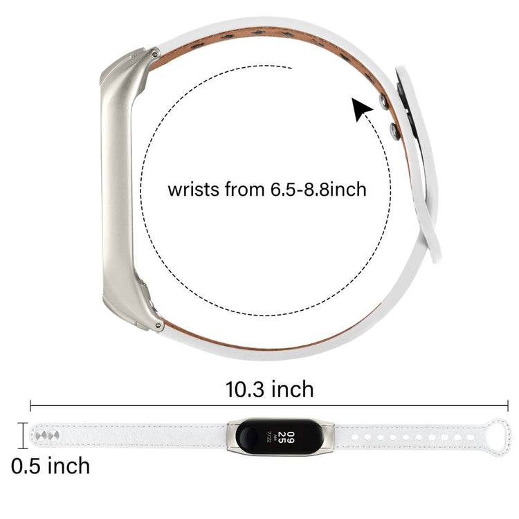 Mega Komfortabel Ægte Læder Rem passer til Xiaomi Smart Band 8 - Hvid#serie_1
