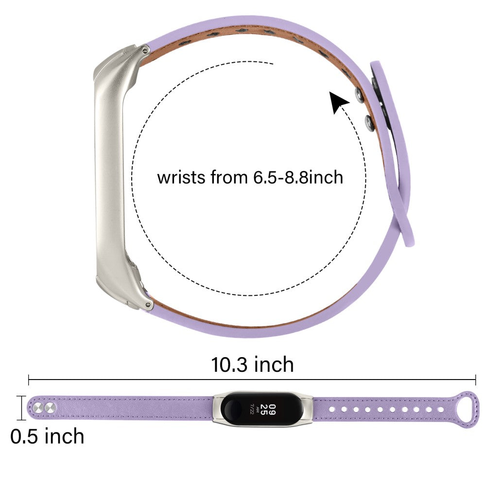 Mega Komfortabel Ægte Læder Rem passer til Xiaomi Smart Band 8 - Lilla#serie_6