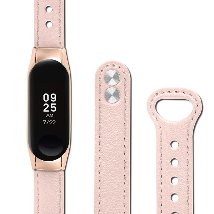 Mega Nydelig Ægte Læder Rem passer til Xiaomi Smart Band 8 - Pink#serie_4