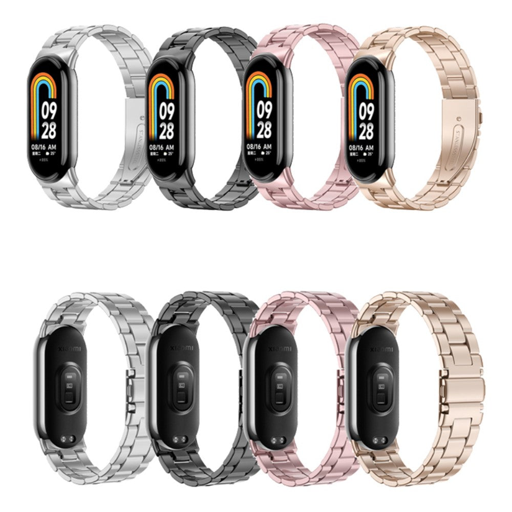 Rigtigt Sejt Metal Rem passer til Xiaomi Smart Band 8 - Pink#serie_1