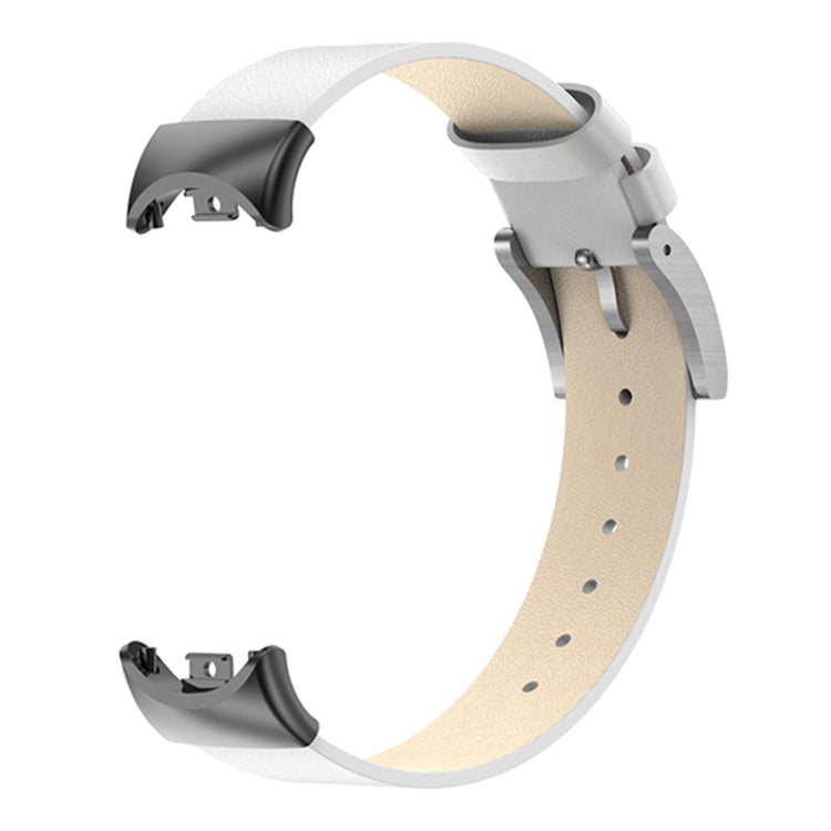 Flot Ægte Læder Rem passer til Xiaomi Smart Band 8 - Hvid#serie_2