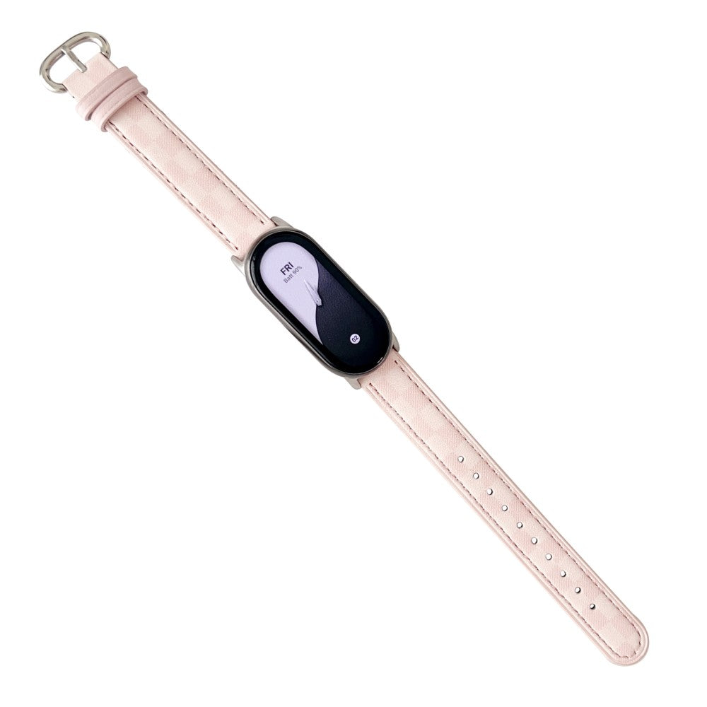 Solid Ægte Læder Rem passer til Xiaomi Smart Band 8 - Pink#serie_5