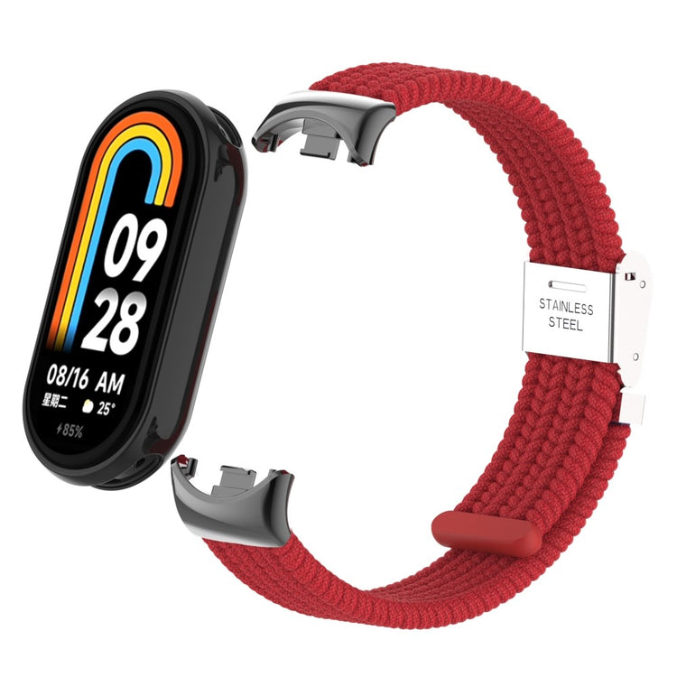 Meget Pænt Metal Og Nylon Rem passer til Xiaomi Smart Band 8 - Rød#serie_16