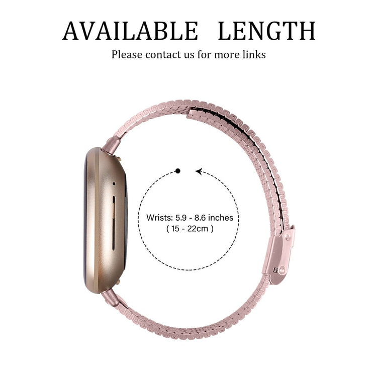 Yndigt Metal Universal Rem passer til Fitbit Sense 2 / Fitbit Versa 4 - Pink#serie_3