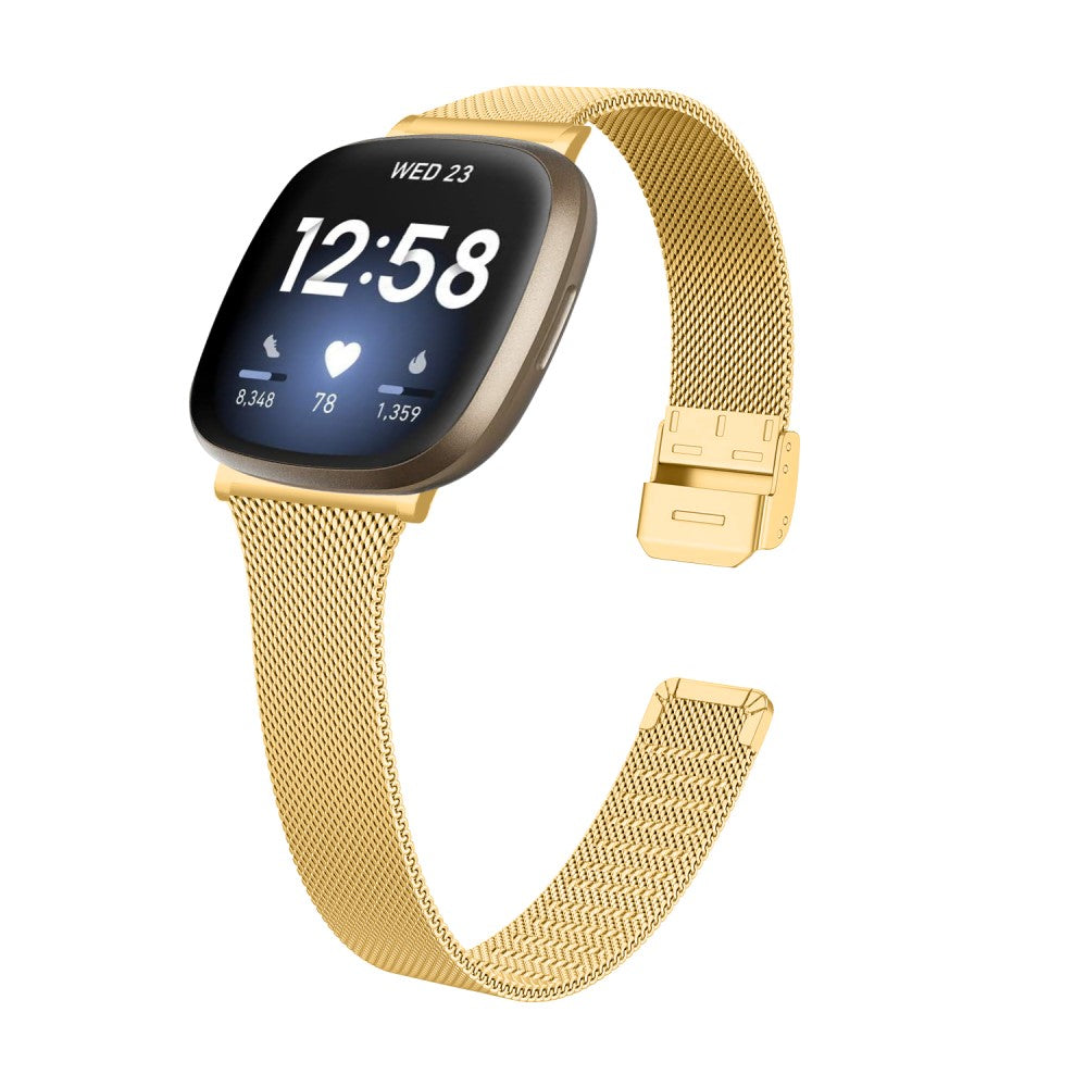 Stilren Metal Universal Rem passer til Fitbit Sense 2 / Fitbit Versa 4 - Guld#serie_1