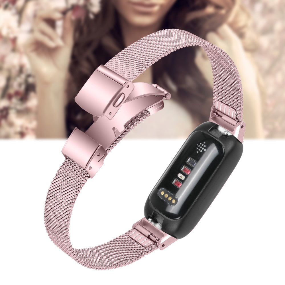 Mega Fantastisk Metal Rem passer til Fitbit Inspire 3 - Pink#serie_2