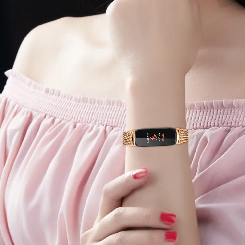 Mega Fantastisk Metal Rem passer til Fitbit Inspire 3 - Pink#serie_3