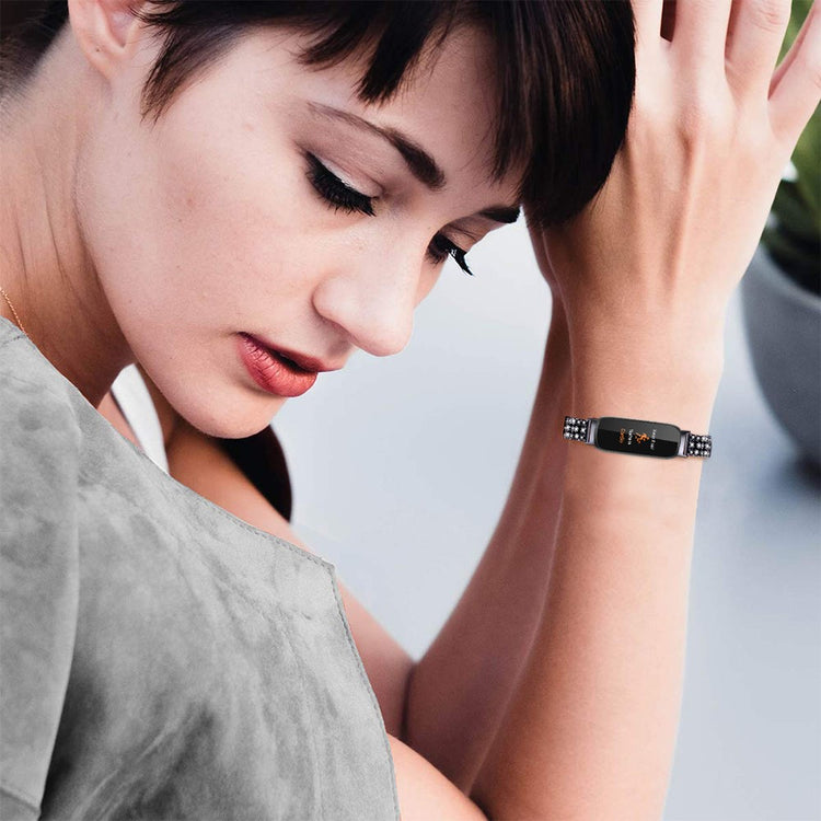 Fint Metal Rem passer til Fitbit Inspire 3 - Sort#serie_1