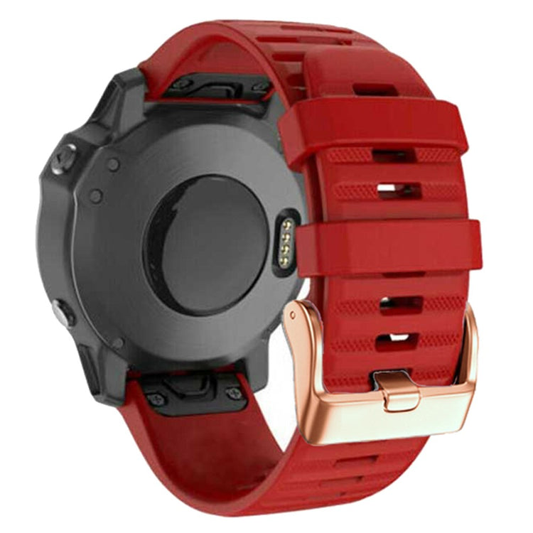 Vildt Pænt Metal Og Silikone Universal Rem passer til Smartwatch - Rød#serie_10