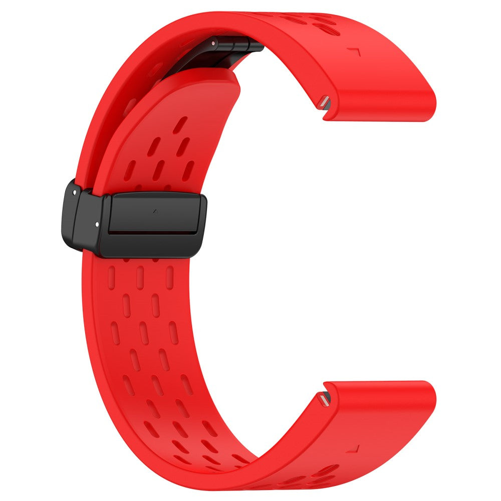 Glimrende Metal Og Silikone Universal Rem passer til Smartwatch - Rød#serie_4