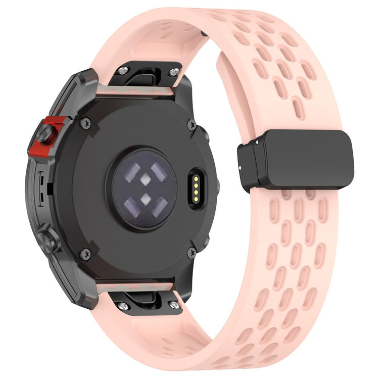 Glimrende Metal Og Silikone Universal Rem passer til Smartwatch - Pink#serie_6